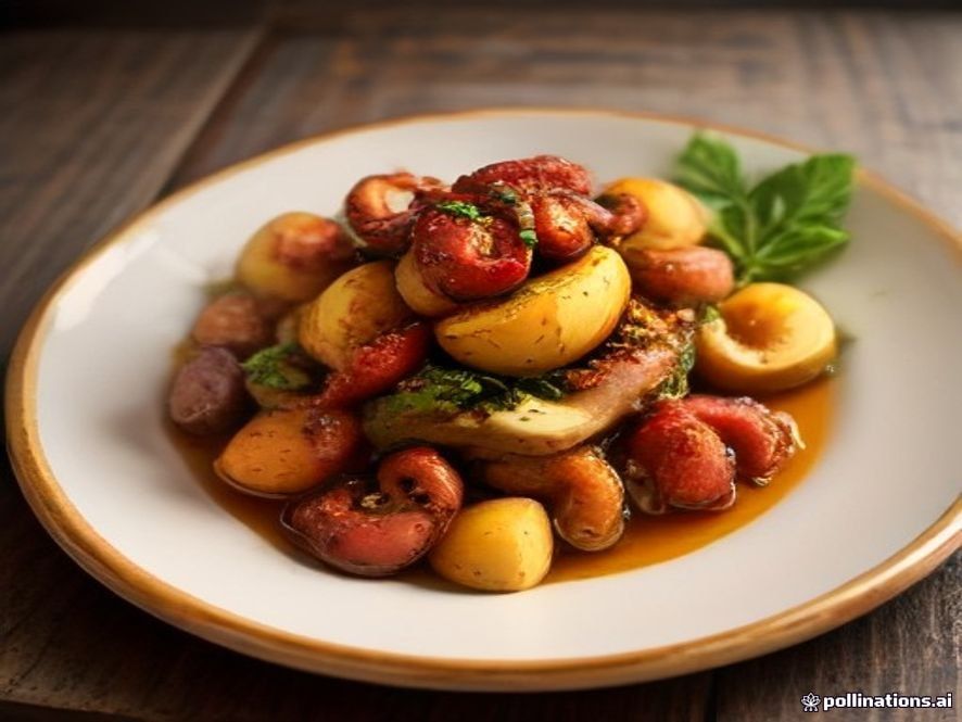 Polvo à lagareiro com batatas assadas, alho e azeite